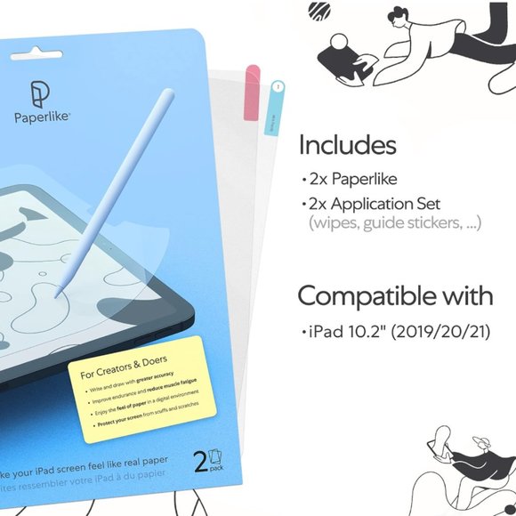 Paperlike 2.0 (2 Pieces) for iPad 10.2" (2019/20/21) - screen protector Drawing - Picture 1 of 6